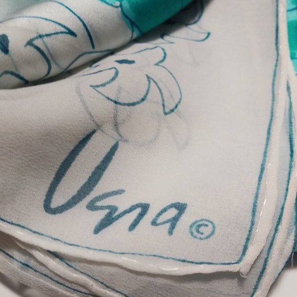 Vera Neumann Signature Turquoise Scarf - Picture 3 of 10